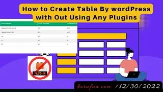 How to Create Table in wordpress without Using any plugins