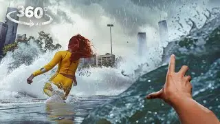 360° VR Survival: Roof-Jumping Parkour Dreams, Tornado and Sudden Floods VR 360 Video 4K Ultra HD