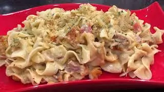 My Moma's Tuna Casserole Creamy with a Crunchy Topping #mesomakingit #tuna casserole #casseroles