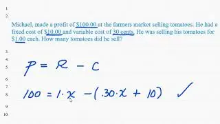 College Algebra Applications I