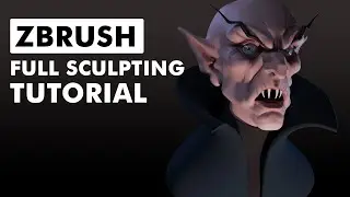 Zbrush Tutorial - Stylized character bust sculpting in  Zbrush - full tutorial