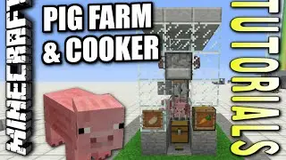 Minecraft Bedrock - PIG FARM & COOKER 🐷 Automatic 🥩 Tutorial - PS4 , MCPE , Xbox ,Windows & Switch