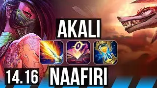 AKALI vs NAAFIRI (MID) | 14/2/8, Legendary, 1100+ games | EUW Master | 14.16