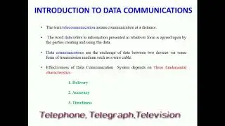 Introduction to DATA COMMUNICATIONS-Direction of Data Flow-Data Representation.