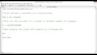 Excel VBA CLngPtr CONVERT TO LONG INTEGER POINTER