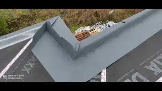 Переход надстенного желоба через ендову! Надстенный желоб часть 2.