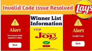 Lays Scan & Win QnA || Invalid Code Problem solved || Winner List Update || TSK