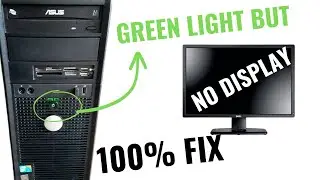 dell cpu green light but no display problem solution