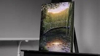 Painting a Bridge Over a Lily Pad Pond with Acrylics - Paint with Ryan