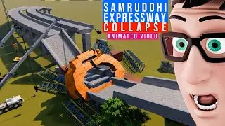 3D Animated How Samruddhi Expressway Crane Collapsed in Maharastra Thane  Accident #accidentnews