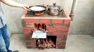 Creative wood stove - Ideas made from fired bricks and cement