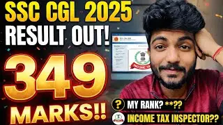 🟢 SSC CGL 2025 Final Result Out🤯!!!! My Selection…. My Rank!! Marks & Cut Off 😨