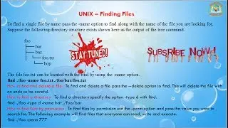 Lesson - 19 : UNIX - Finding Files Commands in Unix