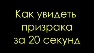 Как увидеть призрака за 20 секунд