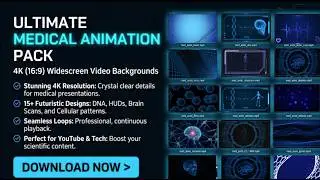 The 15 Advanced Medical & Science HUD Animation Pack (4K Widescreen)