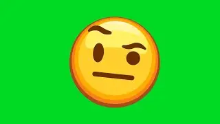 Face with Raised Eyebrow Emoji Green Screen