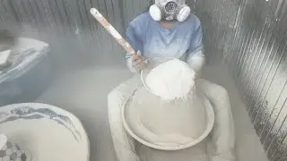 ASMR BOWL POWDER PLAY WITH SIFTING AND FEATHER DUSTER  #ASMR #powderplay