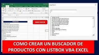 COMO CREAR UN BUSCADOR EN EXCEL y Cómo Cargar Datos a ListBox Excel VBA - Como Llenar un LISTBOX VBA