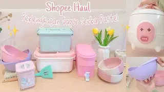 Shopee Haul Perlengkapan Dapur Serba Pastel | tempat beras pink, dispenser mini, storage miniso