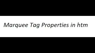 How to use Marquee tag properties in html || in hindi