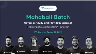 New Plus Batch Launch for CA Foundation Nov22/May 23 by Team Mahabali