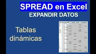 Expandir la información SPREAD en Excel con tablas dinámicas
