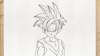 Como dibujar a GOHAN SSJ (Super Sayan - Dragon Ball) paso a paso, fácil y rápido