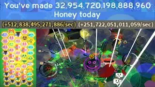 32.9qd Red Hive Boost with Honeyday and Festive Bean | Hive Reveal | Bee Swarm Simulator
