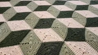 The Tumbling Blocks Blanket - Join-As-You-Go Motifs - Crochet Tutorial!