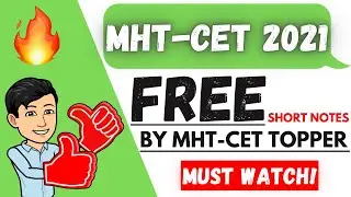 MHT CET 2021 ❤️ MHT-CET 2021 Preparation Strategy 🔥 Short Notes by 