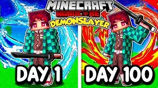 I Survived 100 DAYS as a DEMON SLAYER in Demon Slayer Minecraft!