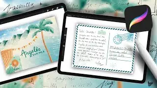 🌞🌴 Crée tes cartes postales personnalisées pour cet été sur Procreate !