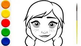 ПРИНЦЕССА АННА Рисуем и Раскрашиваем | Мультик-Раскраска для детей | Frozen Anna
