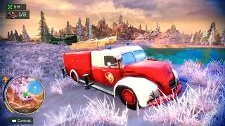Fire Truck Recovery By KET-T Truck From Heavy Mud - Off The Road Unleashed Nintendo Switch Gameplay