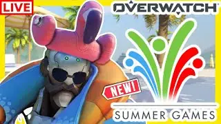 🔴 Overwatch LIVE | Summer Games Event 2021 | Poolside Ashe, Sprinkles Mei, Mermaid Symmetra & MORE!
