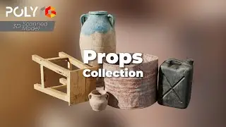 3D Props Collection | Realistic Scanned Assets – Jug, Ladder, Oil Lamp, Stool & More