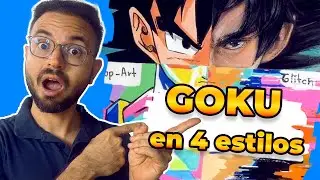 Dibujé a Goku en 4 estilos 😎