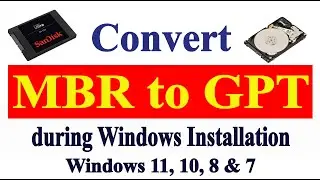 How to convert mbr to gpt while installing windows 10 । MBR to GPT Partition during Installation Win