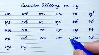 How to write English cursive writing | Connecting letters va to vz | Cursive handwriting practice