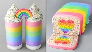 10+ Easy Rainbow Cake Decorating Ideas | Yummy Colorful Cake | Satisfying Cake Videos