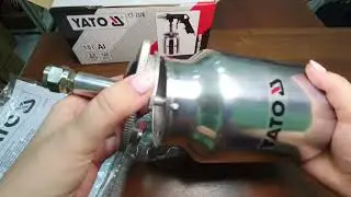 Пескоструйный пистолет с бачком YATO, 1 л., Al, 0,8 MPa (max), 160 л/мин, YT-2376