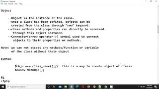 OOPS CONCEPTS IN PHP | OBJECT IN PHP | CLASS CONCEPTS IN PHP