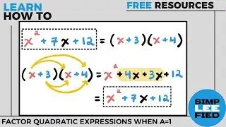 Factoring Quadratic Trinomials when a=1 [32 Scaffolded Practice Problems]