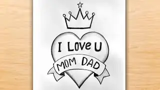 Mom Dad Drawing Easy / Mom Dad Drawing Easy Step by Step / Pencil Drawing / How to Draw Mom Dad