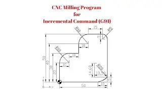 CNC Programming of Arcs / CNC Milling Program / Radius Milling Program / G02 Radius Programming