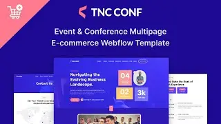 Best Event & Conference Webflow Template | TNC Conf | Webflow E-commerce, CMS, Landing page Template