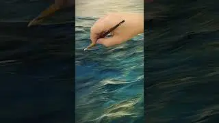 blue taking over this ocean painting #seascape #artshorts #painter #sea #oilpainting #artprocess