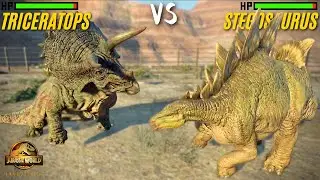 Triceratops vs Stegosaurus - Jurassic World Evolution 2 | JWE2