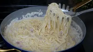 Espagueti con Jamón y Crema - ¡Queda riquísimo!