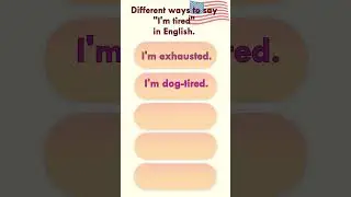 How to say I'm tired in other ways #shorts #english #vocabulary